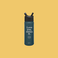 Love you mean it mini BFF teal water bottle on a yellow background Annie Downs